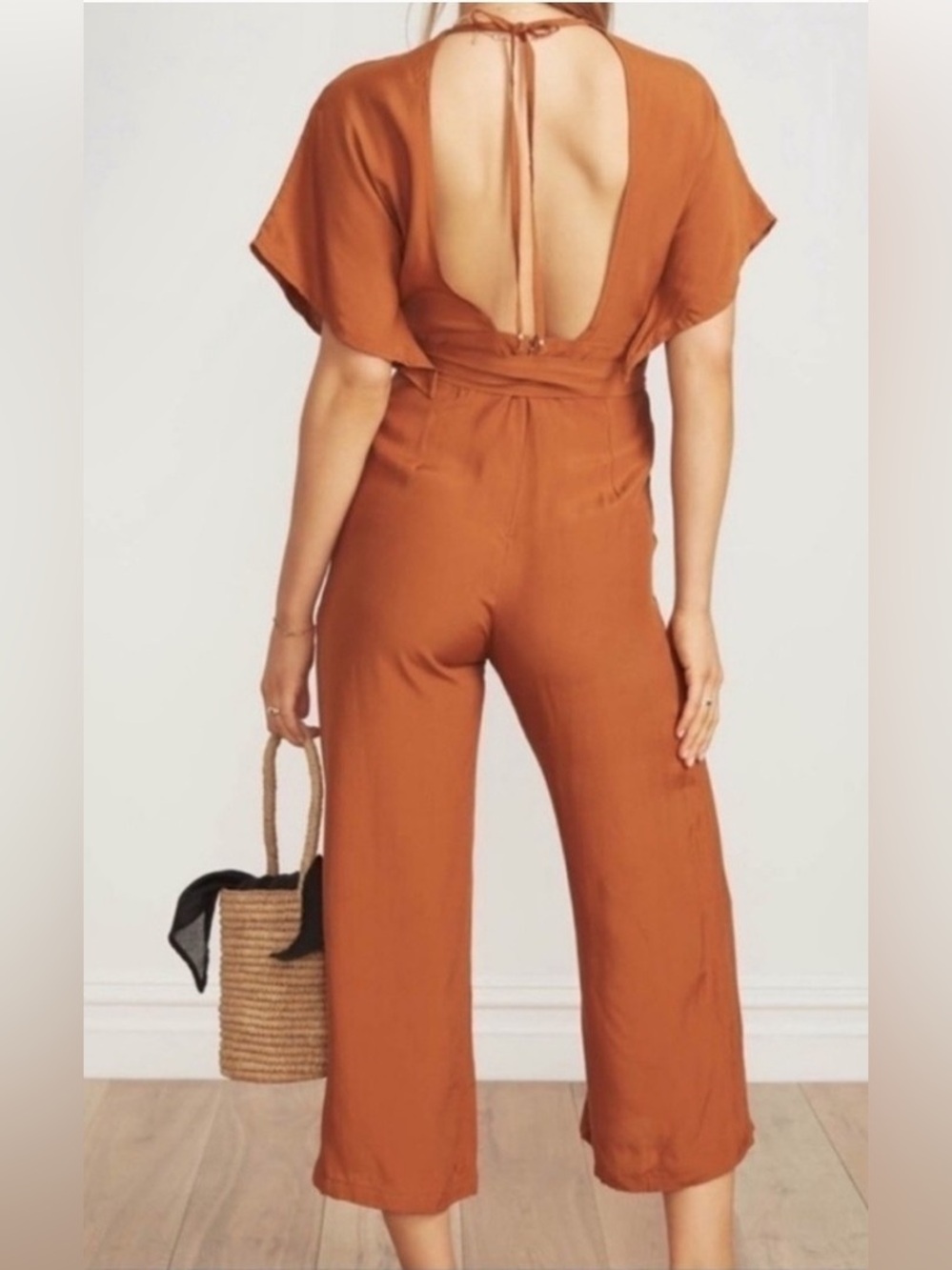 NWT Revolve Faithfull the Brand Cedric Wide-Leg Jumpsuit w Tie Waist US 4 Small - Picture 2 of 9